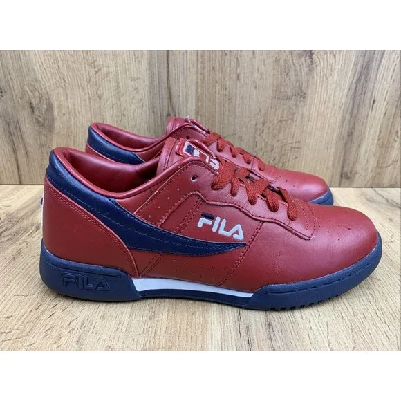 Fila Original Fitness Sneakers Mens 8 Red Navy White 90's Hip Hop 11F16LT-640 - Picture 2 of 16